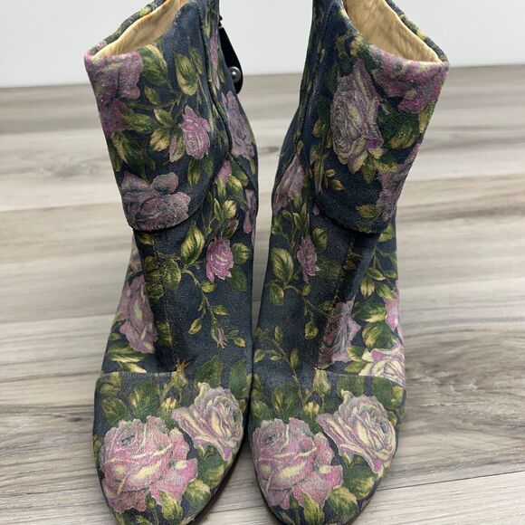 Rag & Bone Floral Newbury Ankle Booties Heel Boots Floral Womens Size 6 36 Roses - Picture 7 of 15
